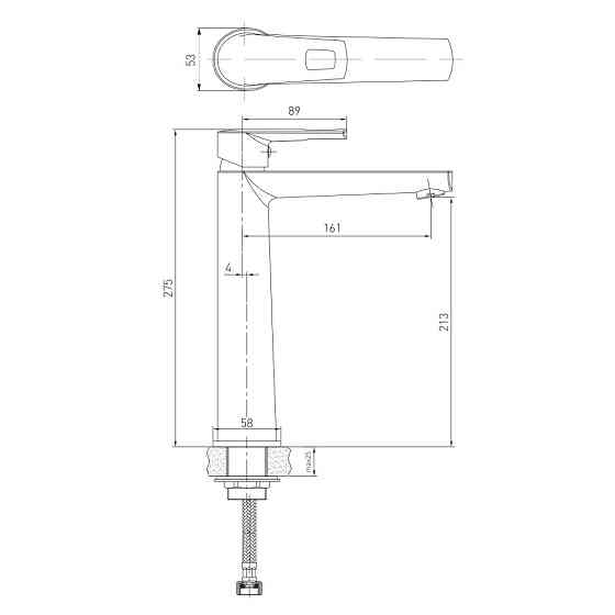 Cмеситель для раковины высокий Volle SOLAR cromo 1530.010201 Киев