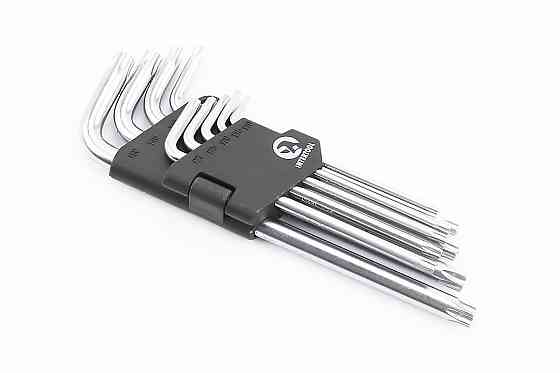 Набір Г-подібних ключів подовжених з отвором TORX (T10/T15/T20/T25/T27/T30/T40/T45/T50) CrV HT-0606 Київ