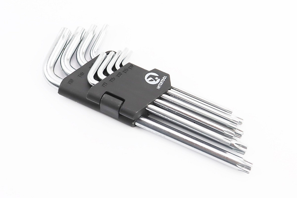 Набір Г-подібних ключів подовжених з отвором TORX (T10/T15/T20/T25/T27/T30/T40/T45/T50) CrV HT-0606 Київ - фото 1