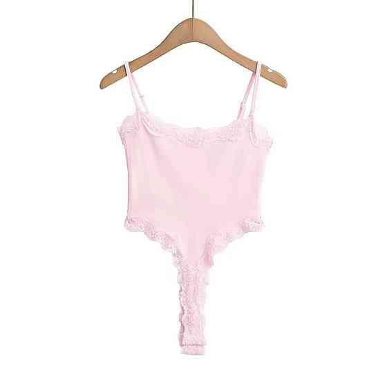 Женский романтичный боди на бретелях вискоза с кружевом Одесса