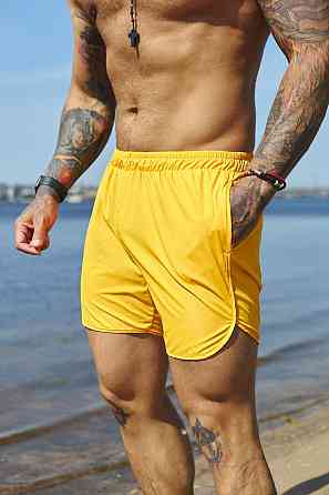 Короткі чоловічі шорти пляжні для купання та плавання швидковисихаючі Intruder зі змійкою жовті Одеса