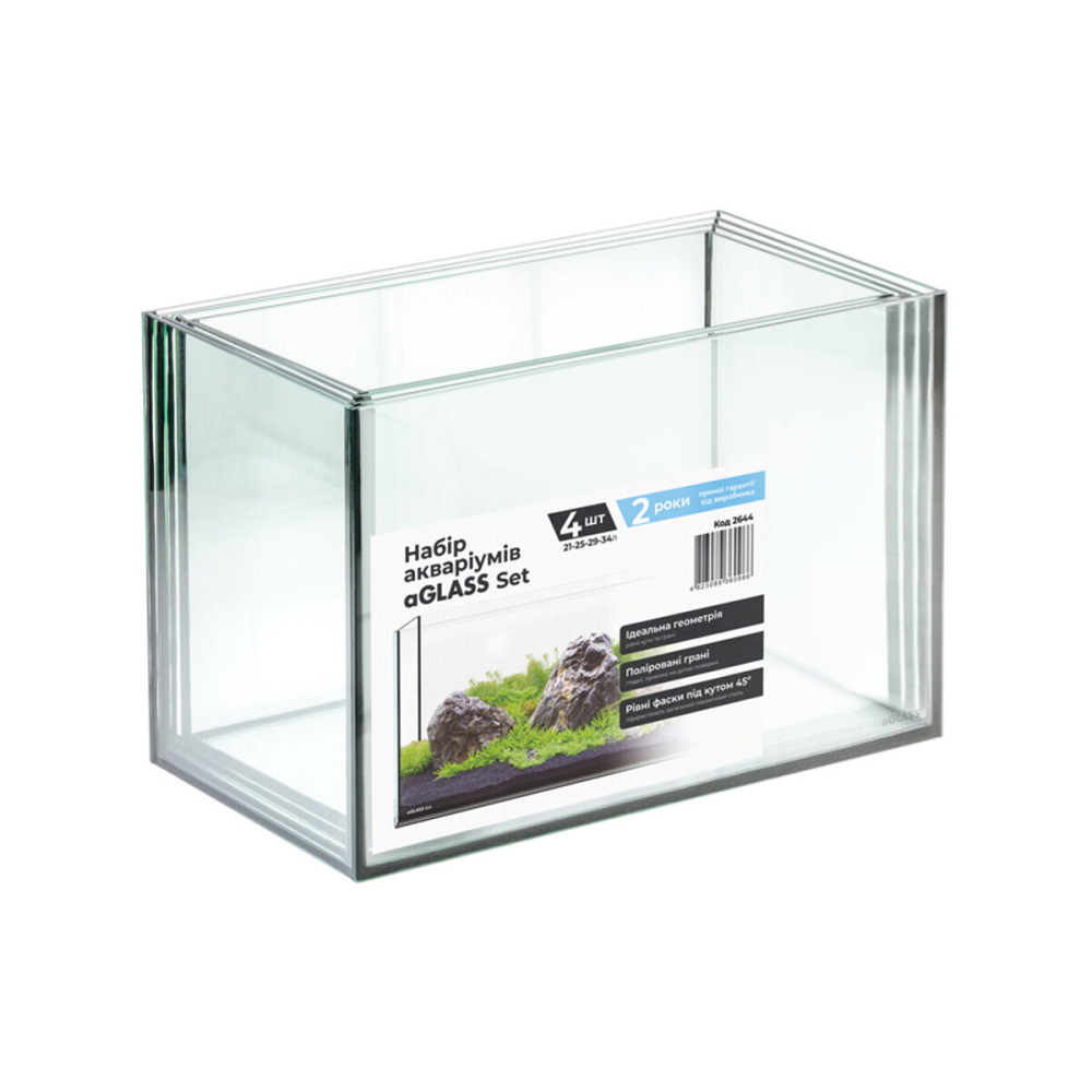 Набір акваріумів aGLASS Set 4 шт (21-25-29-34л) Київ - фото 1