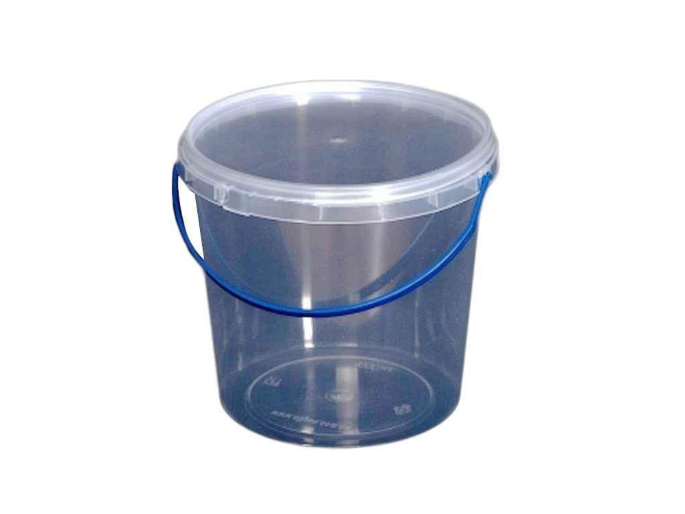 Відро пл. 1л з гермет. кришкою та ручкой прозоре ТМ ЕЛІПС   Solmir Київ - фото 1