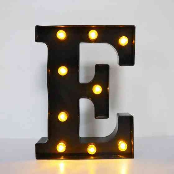 Буква с подсветкой E объемная маленькая 22 на 16 см черный Киев