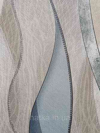 Шпалери вінілові на флізеліні гарячого тиснення DU&KA 1.06х10 вензель основа під штукатурку сірі коричневі Київ