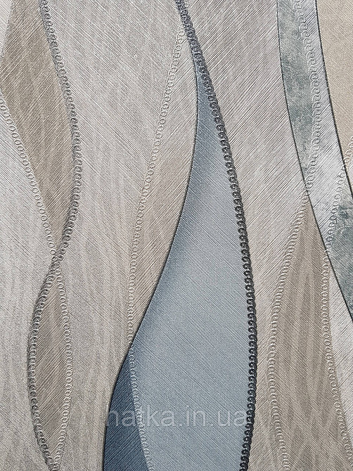 Шпалери вінілові на флізеліні гарячого тиснення DU&KA 1.06х10 вензель основа під штукатурку сірі коричневі Київ - фото 1