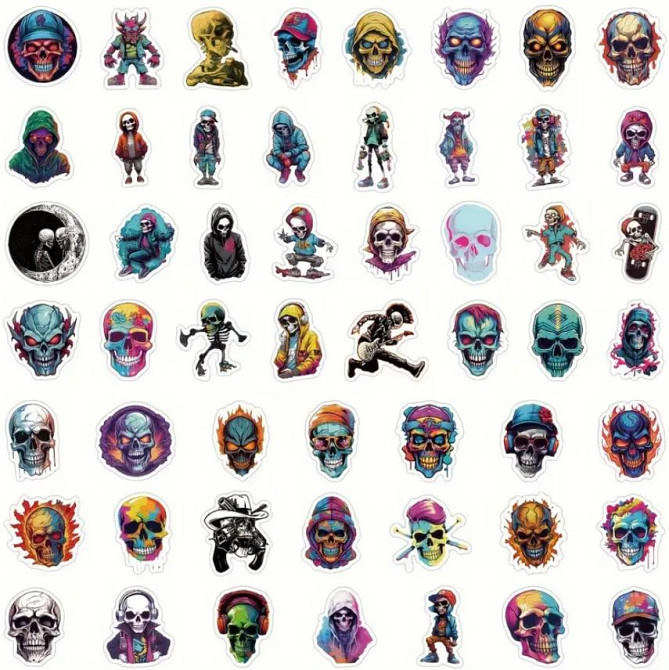 Наклейки Скелети, стікери, меми, приколи. Наклейки на мотоцикл, велосипед, для комп'ютера, ноутбука, Київ - фото 5
