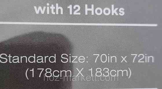 Штора в ванную однотоная с прозрачным верхом голубая шторка для ванной 180 х 180 см Харьков