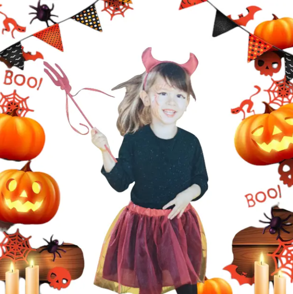 Костюм для Хелловін для дівчинки Чортик 3-5 лет червоно-чорний Київ - фото 3