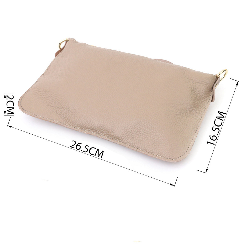 Жіноча сумка-клатч з двома ременями з натуральної шкіри Vintage 22643 Бежева Київ - фото 3