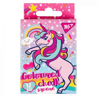 Мел Yes цветной квадратный 10х10 12 шт 6 кол Unicorn (400394) Винница