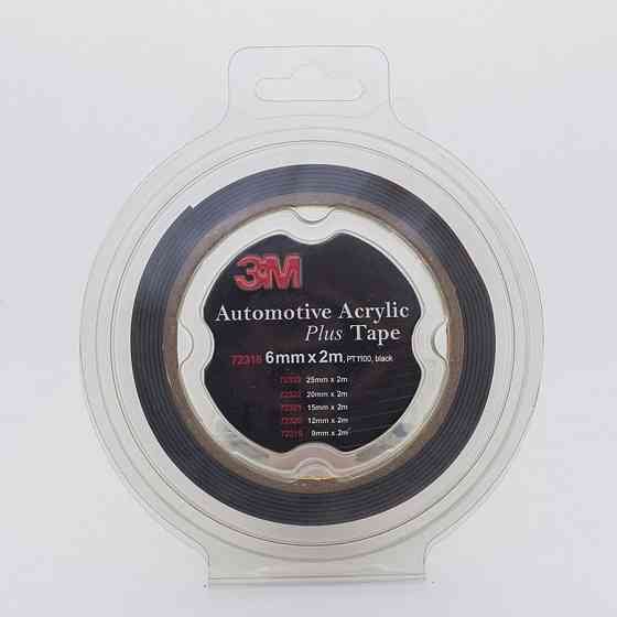 Скотч двосторонній 6мм х 2м 3M 1100 "Plus Tape" (ціна за уп.-2шт) чорний, 70318 Київ