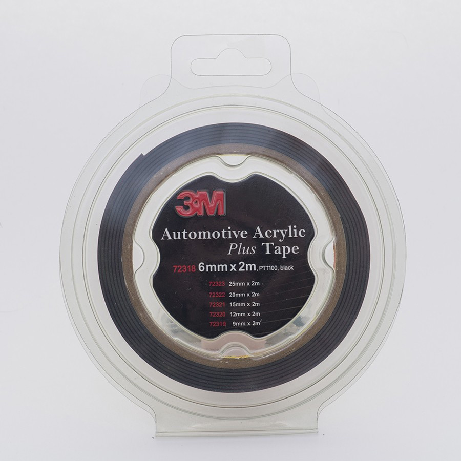 Скотч двосторонній 6мм х 2м 3M 1100 "Plus Tape" (ціна за уп.-2шт) чорний, 70318 Київ - фото 1