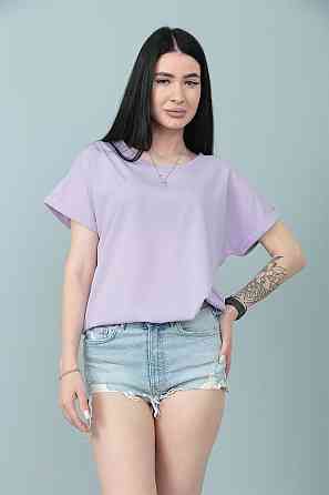 Літня блузка футболка вільного крою "Moment" оптом | Норма і батал 50-52, Лавандовий Київ