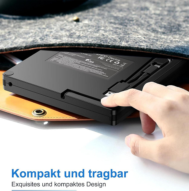 Внешний оптический привод Umaniy USB3.2 (USB-C) черный DVD±RW/CD±RW 24x CD 8x DVD Plug and Play для ноутбука и Киев - изображение 4