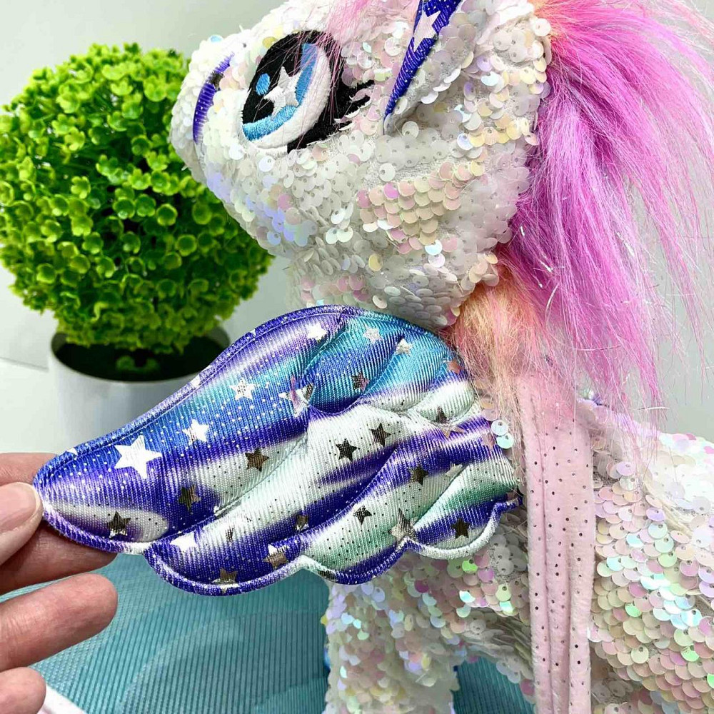 Іграшка м'яка інтерактивна Казкова конячка єдиноріг повідець звук світло Біла (M 6203 I UA) Чернигов - изображение 2