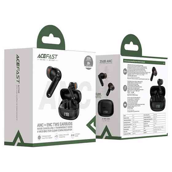 Бездротові навушники ACEFAST W1 Active Noise Cancelling true wireless earbuds Black Київ