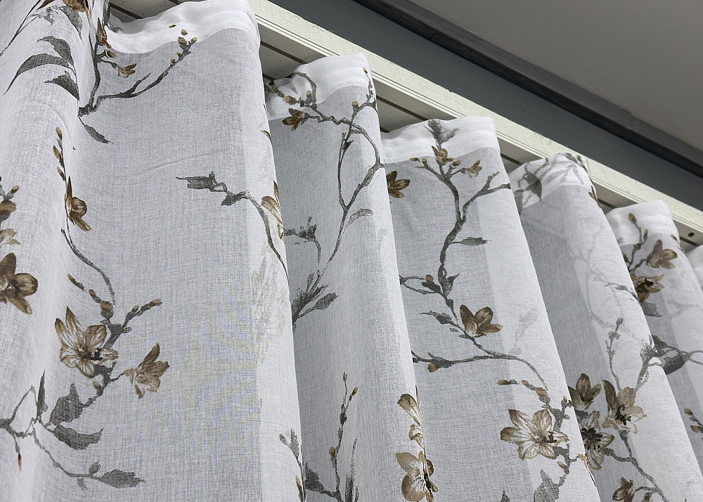 Тюль VR-Textil 1540т Flora Батист Белый с кофейным 250х270 см (42-1054) Киев - изображение 8