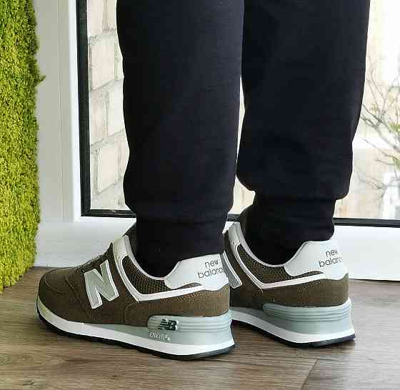 Кросівки New Balance 574 Хакі Замшеві Чоловічі Зелені Нью Баланс (розміри: 42,43,44,46) - 63-7 Дніпро