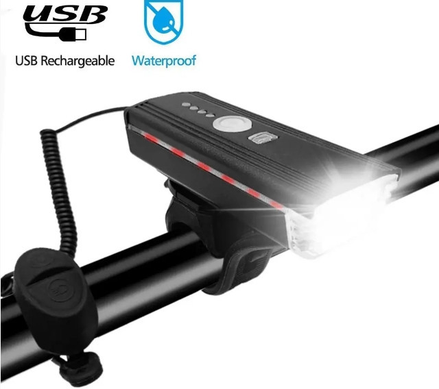 Велосипедный фонарь и велозвонок HJ-062 датчик света + выносная кнопка + microUSB + 4 режима / 3 режима Винница - изображение 7