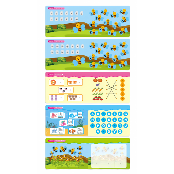 Детская развивающая книга Busy Book Монтессори,тактильная книга с липучками Keybaby для детей,бизибук, Letters Каменец-Подольский