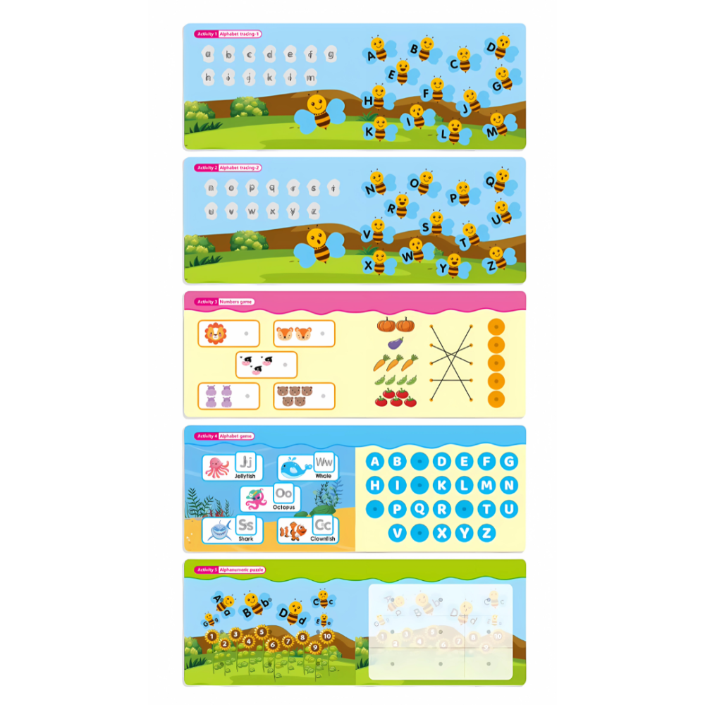 Детская развивающая книга Busy Book Монтессори,тактильная книга с липучками Keybaby для детей,бизибук, Letters Каменец-Подольский - изображение 2