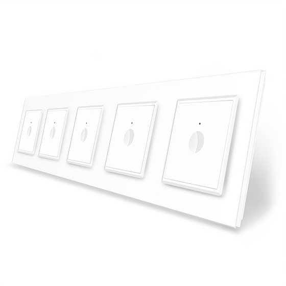 LIVOLO Сенсорний вимикач Sense 5 сенсорів (1-1-1-1-1) Livolo білий скло (VL-C7FC1/FC1/FC1/FC1/F Коломия