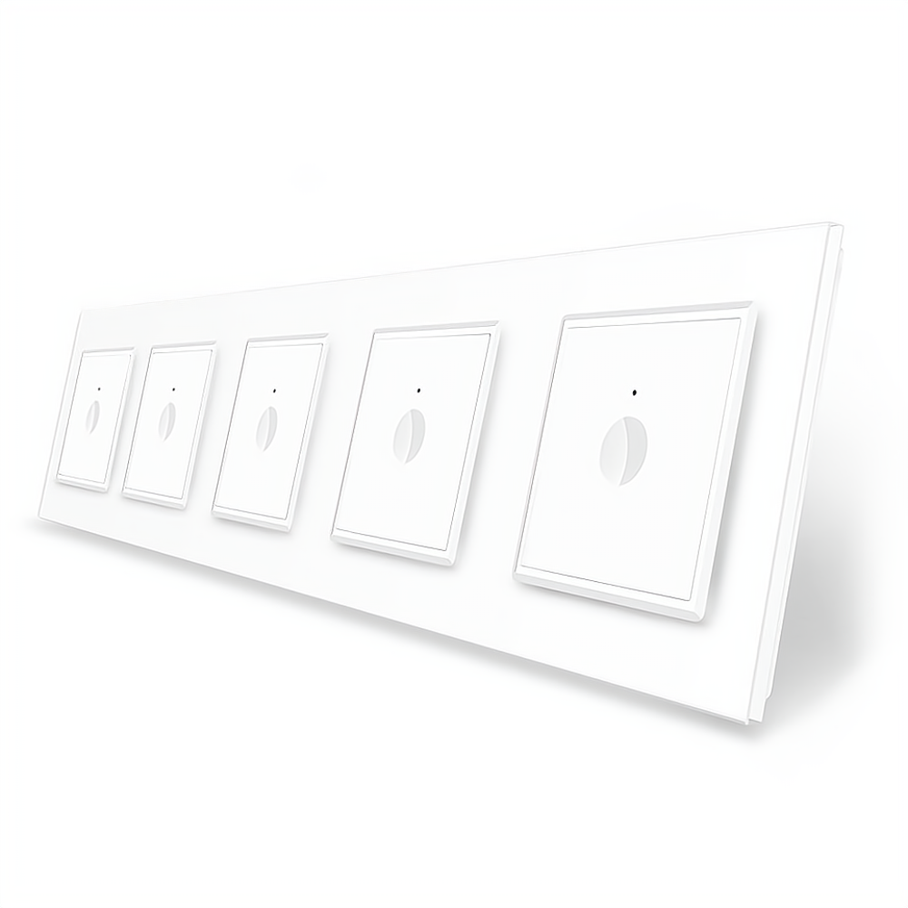 LIVOLO Сенсорний вимикач Sense 5 сенсорів (1-1-1-1-1) Livolo білий скло (VL-C7FC1/FC1/FC1/FC1/F Коломия - фото 3