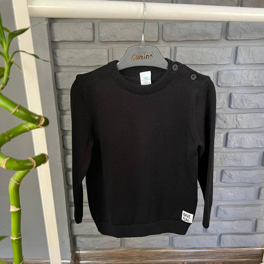 Дитяча кофта з Ґудзиком для хлопчика LC Waikiki Чорна 9-12 міс (74-80см) пакунок малюка Киев - изображение 1