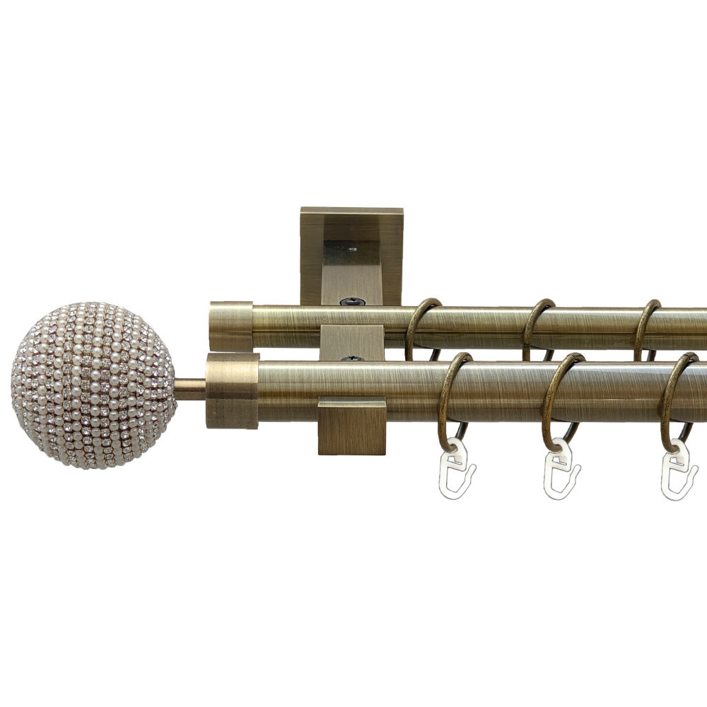 Карниз Orvit Карера металевий дворядний техно гладка труба кільце металеве Антик 25\19 мм 240 см (00-00025994) Львов - изображение 1