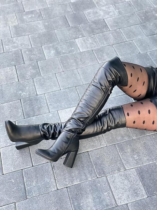 Nivelle Ботфорти жіночі NIVELLE чорні натуральна шкіра зима євро-хутро висота 50см обхват гоміл Коломия - фото 10