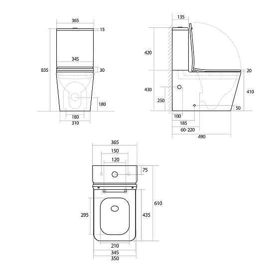 Унітаз підлоговий Qtap Tern Ultra Quiet безобідковий із сидінням Soft-Close QT17226003AW White Київ