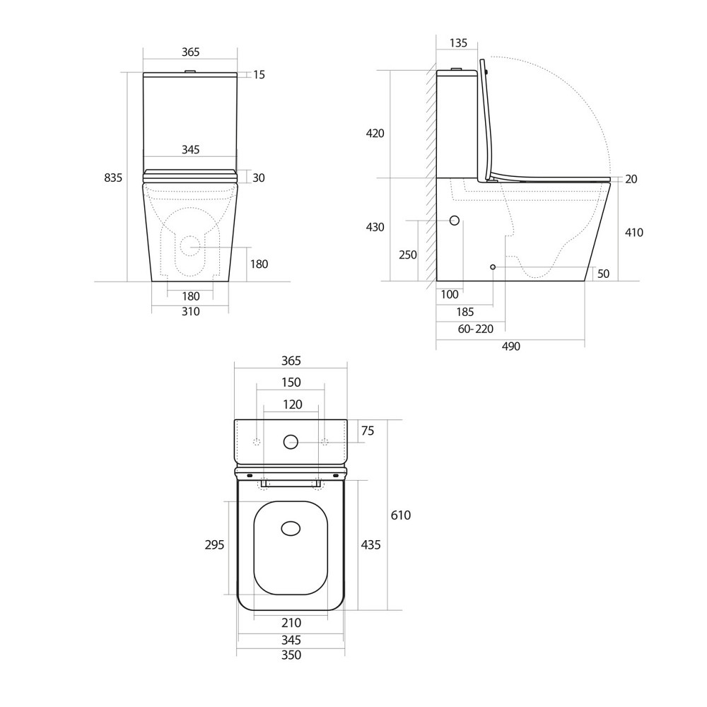 Унітаз підлоговий Qtap Tern Ultra Quiet безобідковий із сидінням Soft-Close QT17226003AW White Київ - фото 2