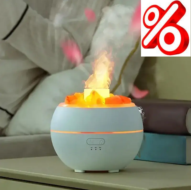 Соляна лампа Half moon з ультразвуковим зволожувачем повітря 3-в-1. Сольовий світильник нічник для ароматерапії Дніпро - фото 1