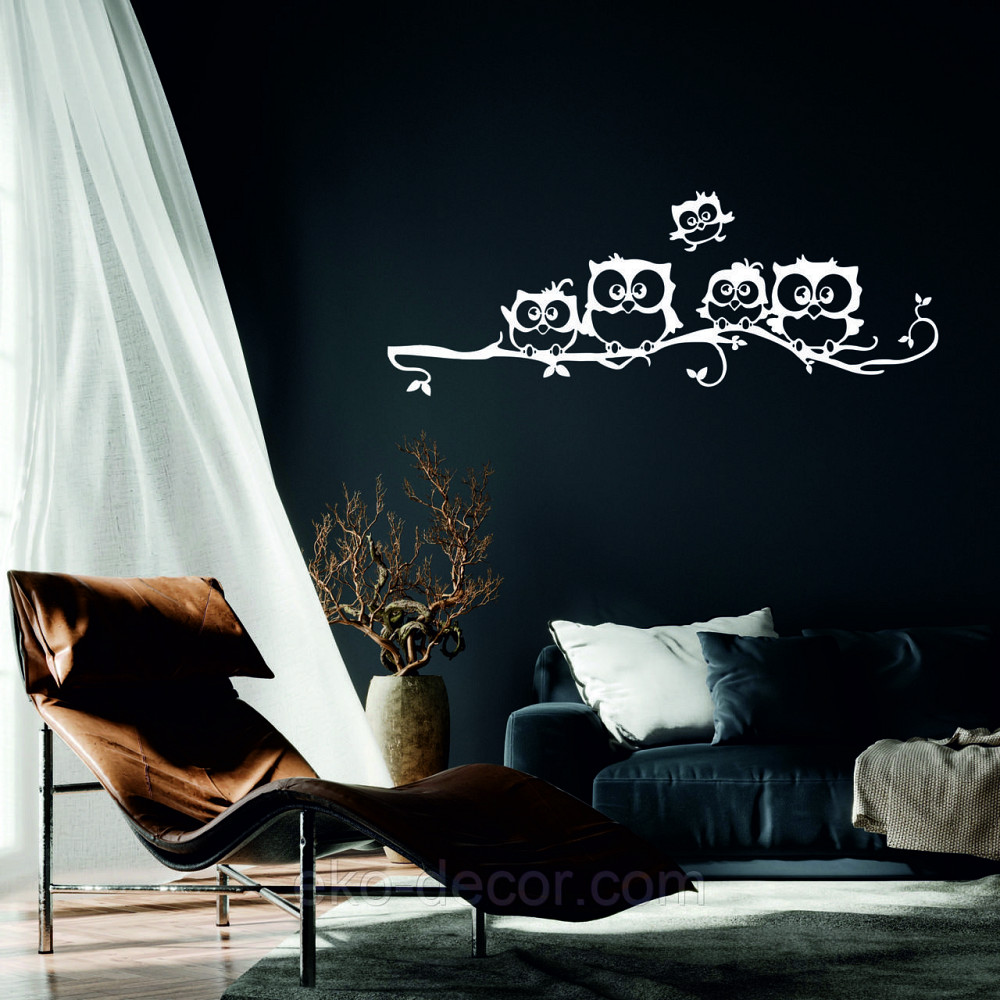 Декоративное настенное Панно «Совушки», Декор на стену 70*18 см, Белый Киев - изображение 1