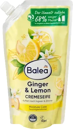 Balea Cremeseife Ginger & Lemon, NachfüllpackЖИДКОЕ МЫЛО ИМБИРНЫЙ И ЛИМОННЫЙ ЗАПАСКА BALEA, 500 ML.  Львов - изображение 1