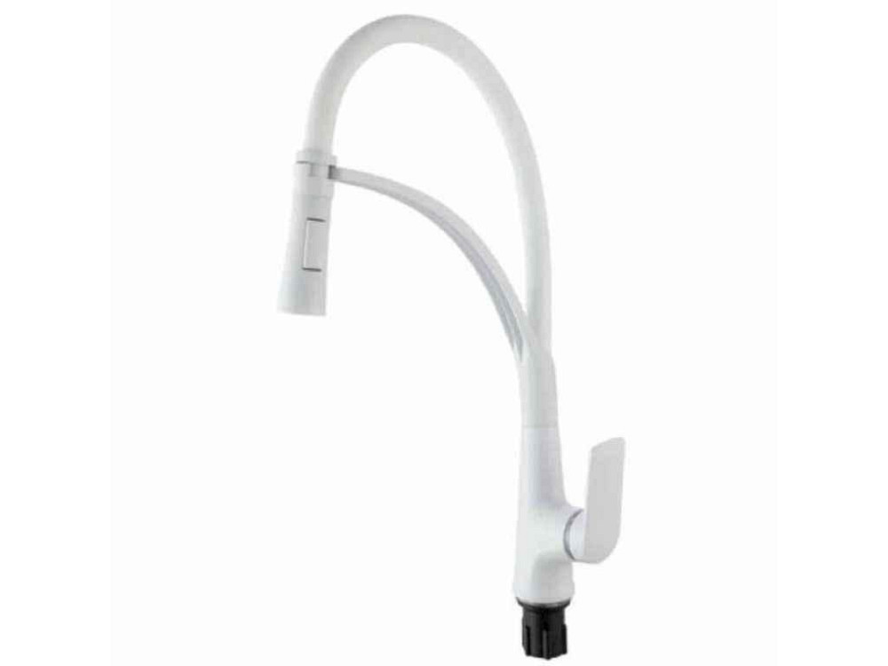Смеситель на мойку белый LUCAS-017 SET WHITE REFL.WHITE ТМ PLAMIX Киев - изображение 1