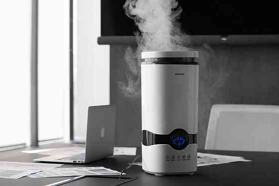 Зволожувач повітря ARDESTO ультразвуковий, 40м2, 4л, 300мл/г, електр. кер-ння, пульт ДК, верх. залив води, білий Киев