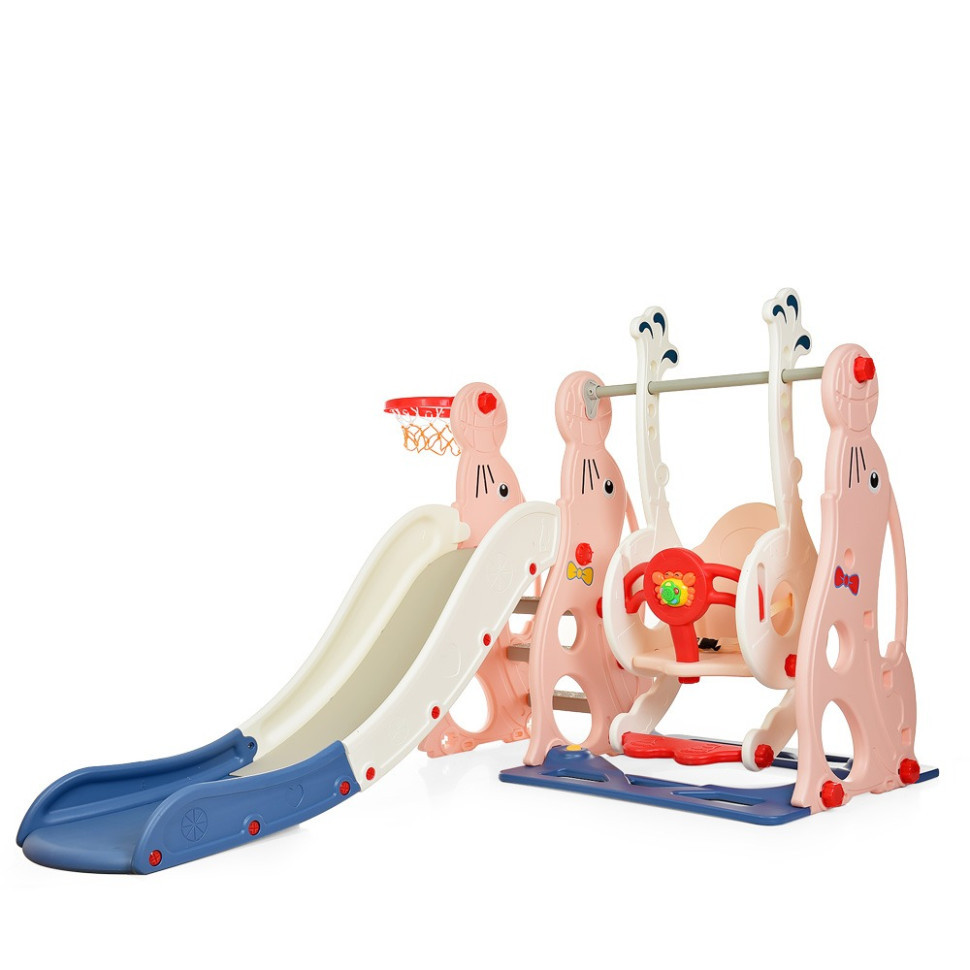 Дитяча гірка-гойдалка WM19020-8 кільце баскетбольне Вінниця - фото 2