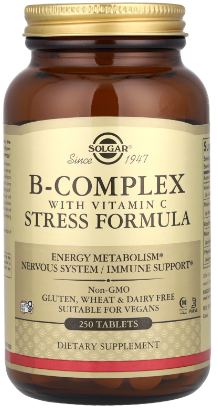 Комплекс вітамінів групи В і С Solgar B Complex with Vitamin C Stress Formula 250 табл Київ - фото 1