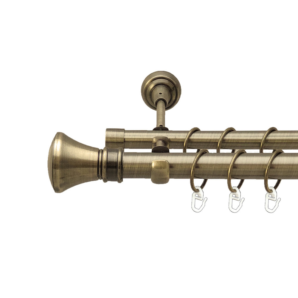 Карниз Orvit Люксор металевий дворядний відкритий Антик 25\19 мм 240 см (4199066) Львів - фото 1