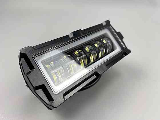 Фара LED прямокутна 6 Led діодів, 3D лінза, 9-32V, 6000К, IP67, led chip 3030, 50mm x 120mm, чітка межа світла Мукачево