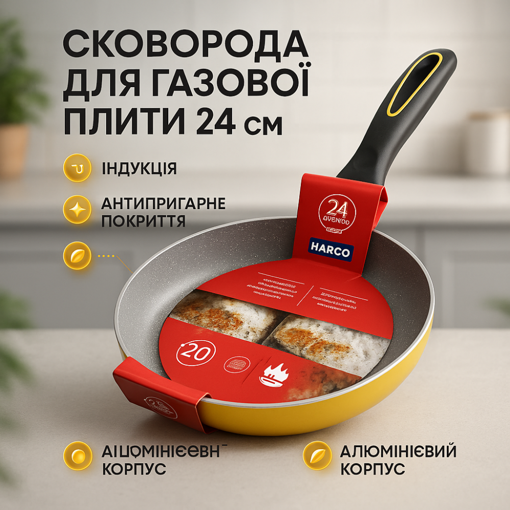 Якісні кухонні сковорідки, Сковорода алюмінієва з антипригарним покриттям, Сковорода без рослинної олії KB-36 Львів - фото 17