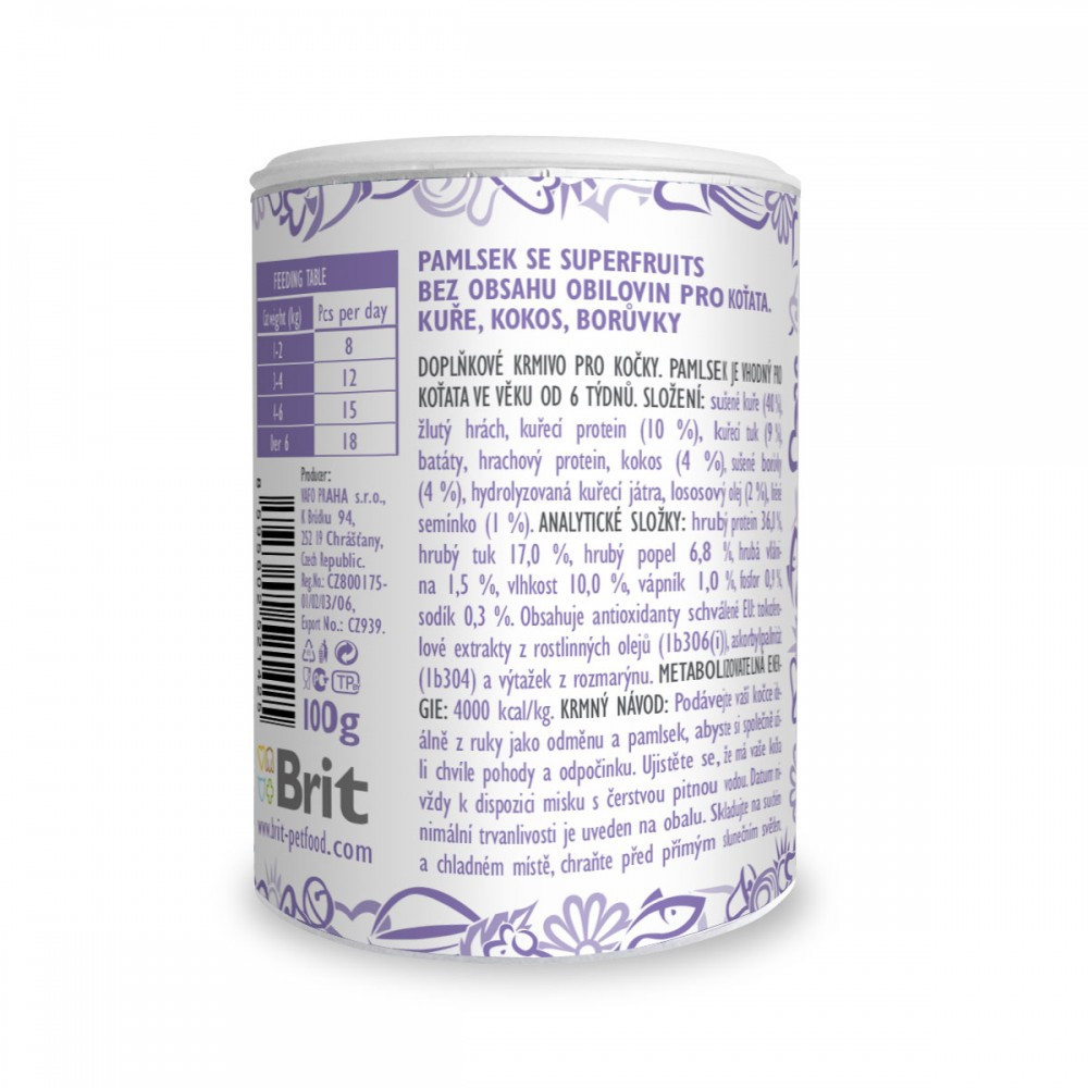 Ласощі для кошенят Brit Care Cat Snack Superfruits Kitten, курка 100 г Вінниця - фото 3