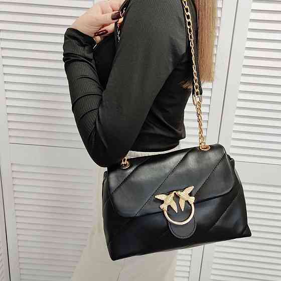 Брендовая женская сумка. Женская черная сумка маленькая через плечо. 873 Киев