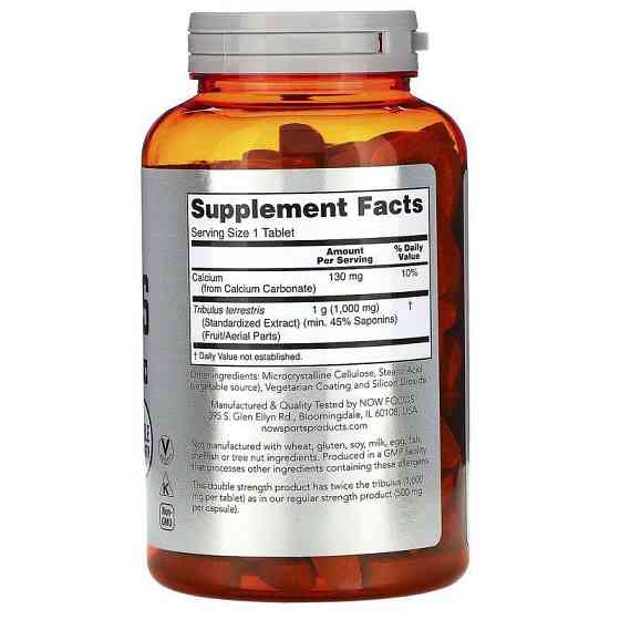 Трибулус для повышения тестестерона Now Foods SportsTribulus 1000 мг 180 таб Киев