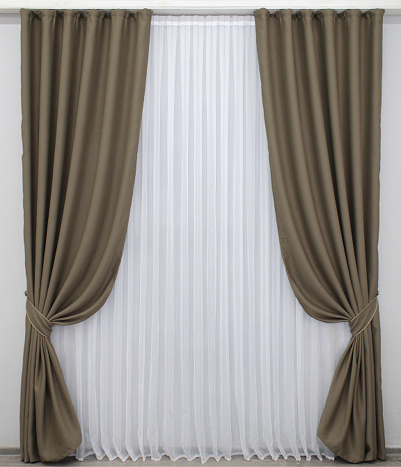 Комплект готових штор VR-Textil Bagema Rvs № 1239ш Молочний шоколад 150х270 см 2 шт (33-0061) Київ - фото 2