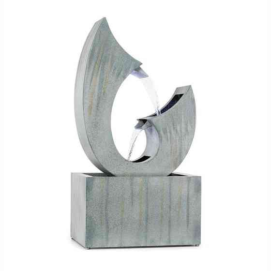 Садовый фонтан 8W Trumpet Flow из оцинкованного металла со светодиодами внутри и снаружи (Германия, читать Ровно