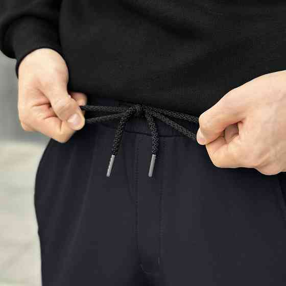 Штани із софтшелу для чоловіків весняні осінні темно-сині Pobedov Point Київ