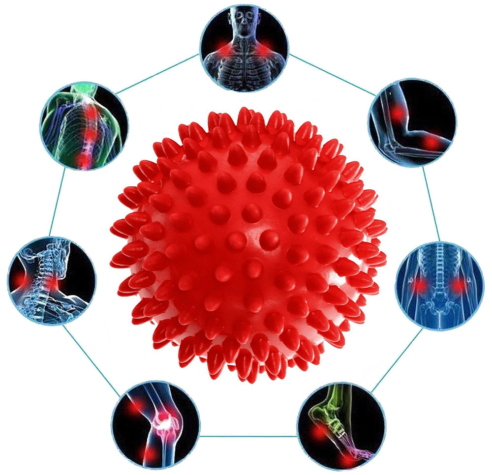 Масажний м'ячик EasyFit PVC 7.5 см м'який (надувний) червоний Коломия - фото 2